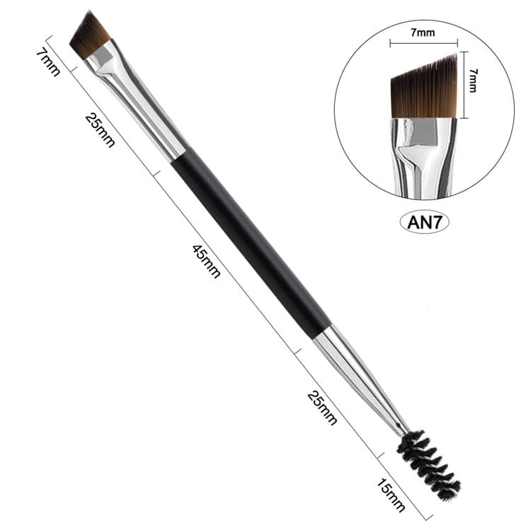 Private Label Dual Slanted Definer Eyebrow Edge Spoolie Gel Brush Dual End Custom Logo Angled Flat Eyebrow Tint Brush Set - Image 3