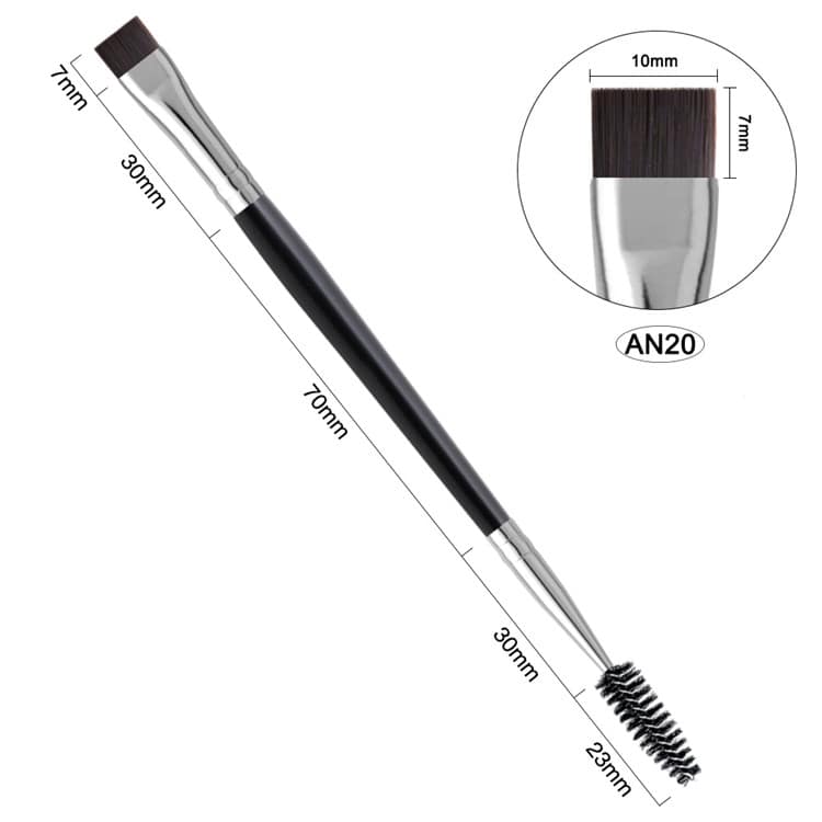 Private Label Dual Slanted Definer Eyebrow Edge Spoolie Gel Brush Dual End Custom Logo Angled Flat Eyebrow Tint Brush Set - Image 4