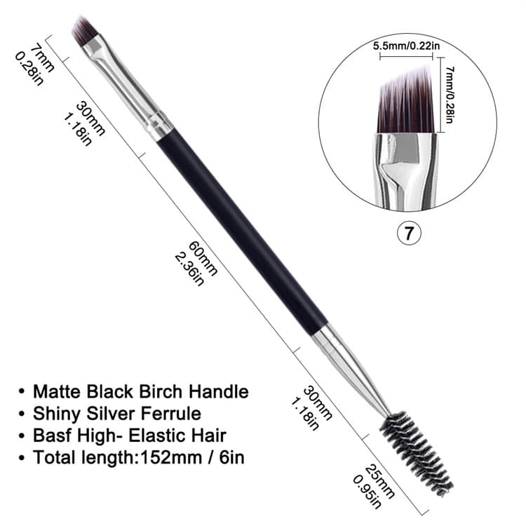 Private Label Dual Slanted Definer Eyebrow Edge Spoolie Gel Brush Dual End Custom Logo Angled Flat Eyebrow Tint Brush Set - Image 6