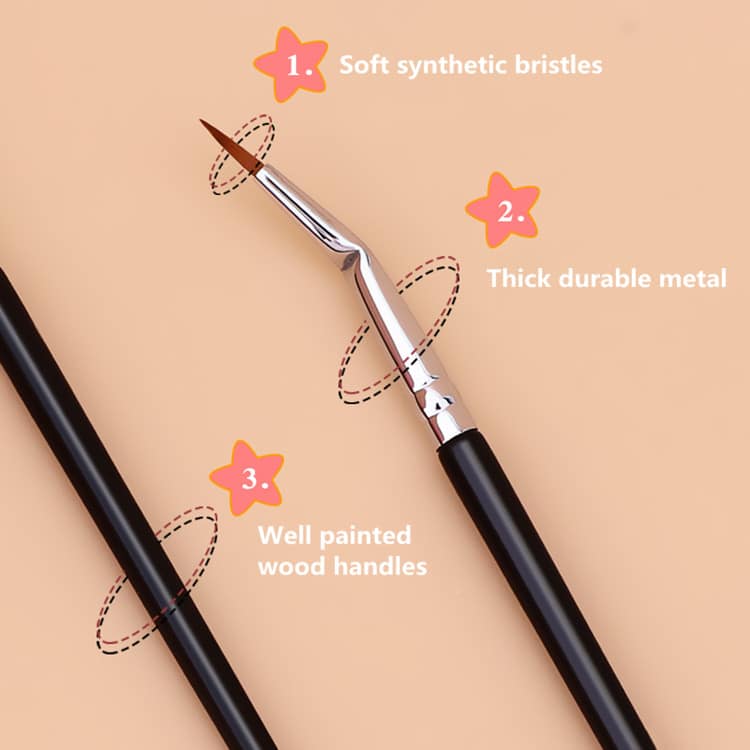 Custom Private Label Professional Angled Fine Best Makeup Precision Thin Private Label Eyeliner Brushes - Image 4