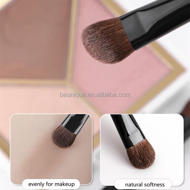 Custom Logo Black Wood Handle Natural Hair Professional Makeup Brushes Eyeshadow Single Fluffy Eye Shadow Individual Eye Brushes - Image 3
