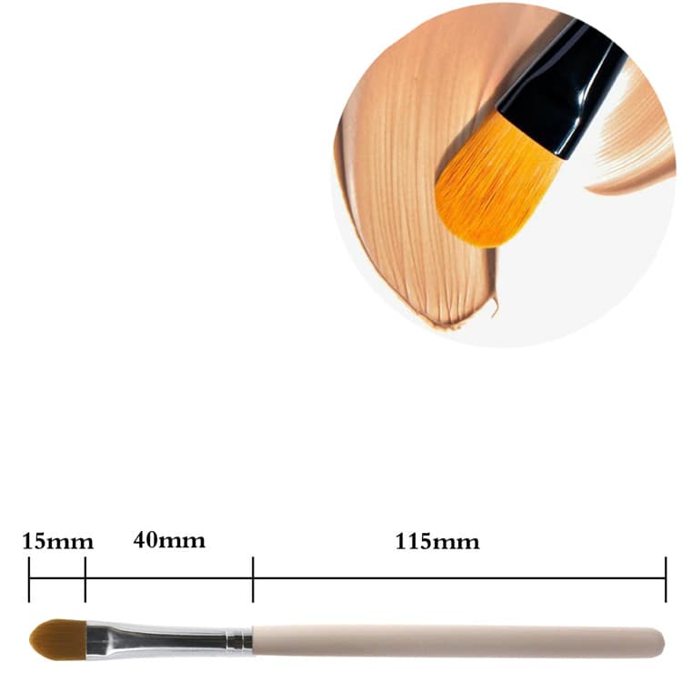 Lilywild Oem Custom Logo Single Nylon Eye Makeup Fluffy Nude Pink Brow Brush Vegan Precision Flat Concealer Brush Private Label - Image 3