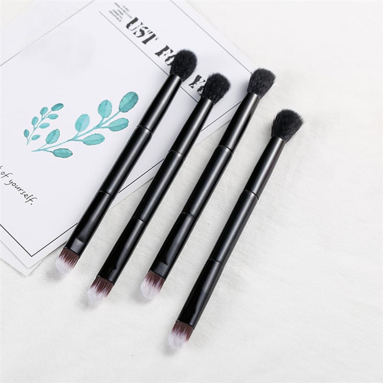 Single Black Foundation Brush Double Sided Fluffy Blending Eyeshadow Brush Makeup Private Label Nose Blending Eye Shadow Brush
