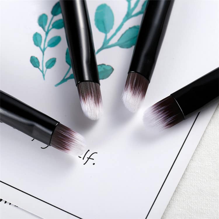 Single Black Foundation Brush Double Sided Fluffy Blending Eyeshadow Brush Makeup Private Label Nose Blending Eye Shadow Brush - Image 5