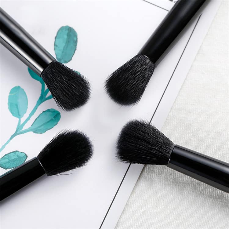 Single Black Foundation Brush Double Sided Fluffy Blending Eyeshadow Brush Makeup Private Label Nose Blending Eye Shadow Brush - Image 6