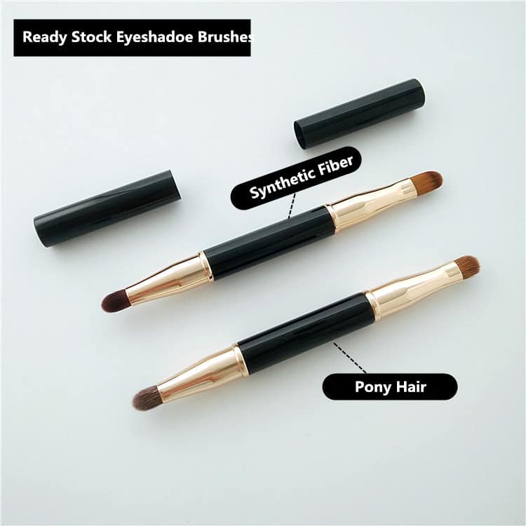 2 in 1 Eyebrow Brush Custom Black Dome Eye Brow Eye Shadow Brush - Image 3