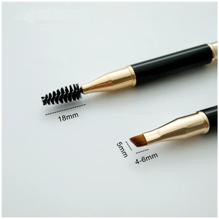 2 in 1 Eyebrow Brush Custom Black Dome Eye Brow Eye Shadow Brush - Image 4