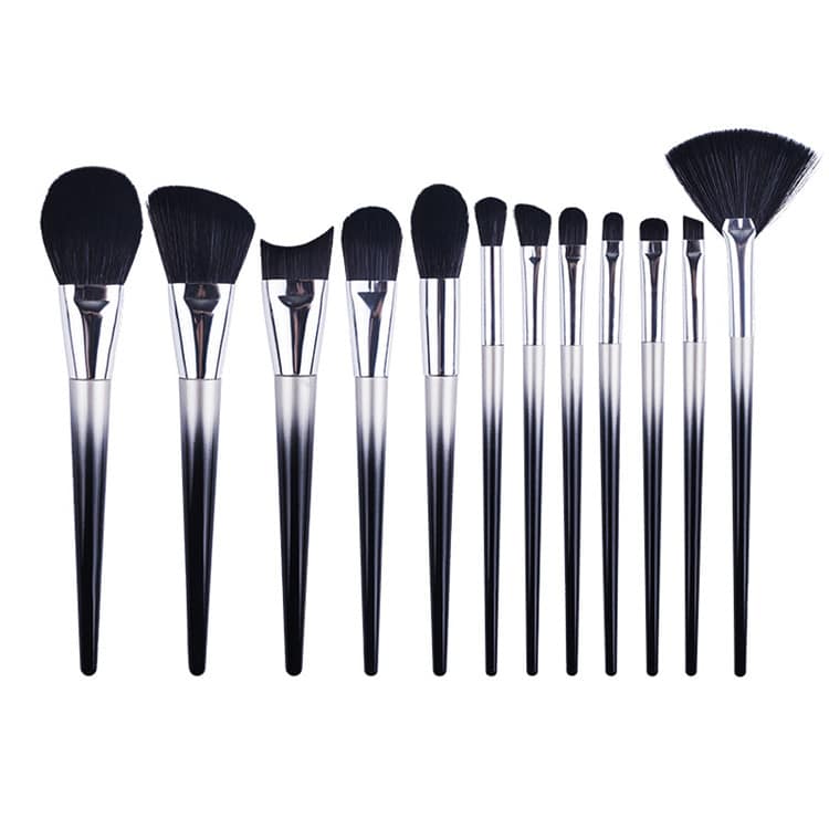 12pcs Gradient Color Vegan Whole Black Makeup Brushes Professional Makeup Brush Sets Custom Branding - Image 5
