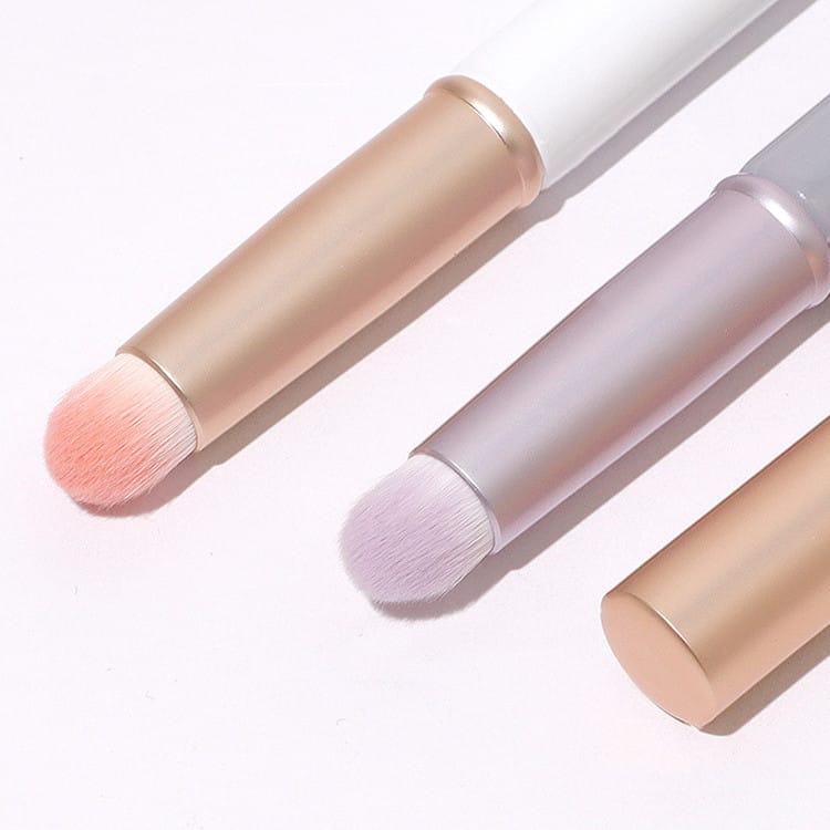 Small Luxury Tube Pink Purple Wood Make up Blending Lip Scrub Applicator Brush Round Custom Soft Makeup Lip Smudge Brush for Lip - Image 6