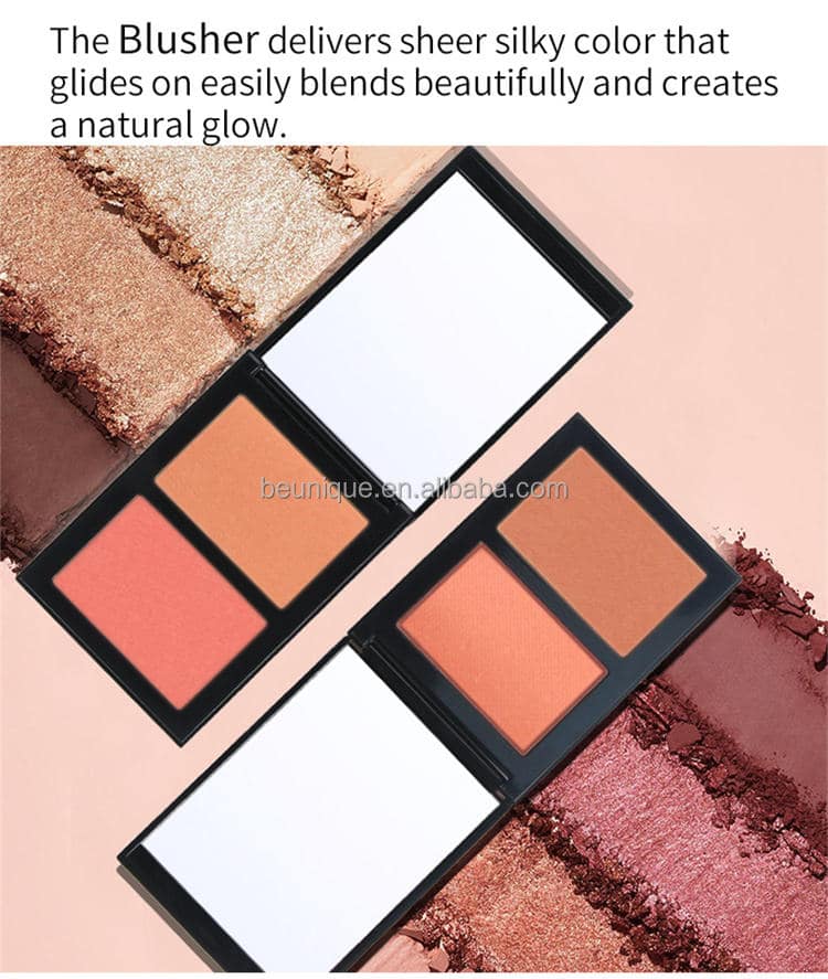 Private Label Mineral Compact Powder Blush Mirror Portable Makeup Case 2-in-1 Face Contouring Matte Finish 8g MSDS Certified - Image 4