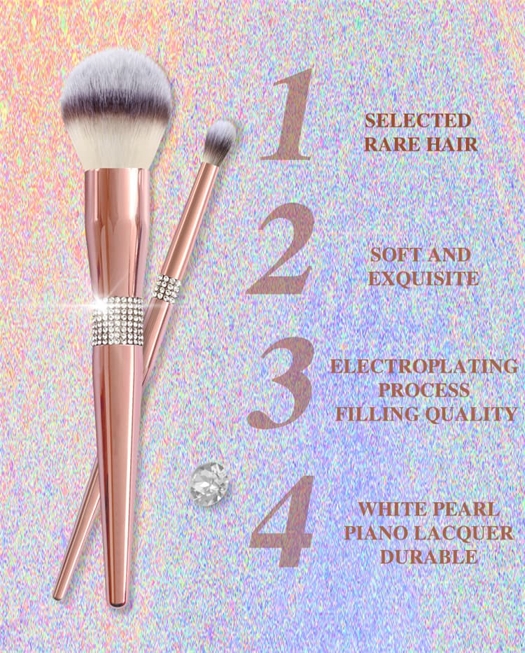 Private Label Custom Vegan Makeup Brush Set Luxury Professional Make up Brushes Rose Gold - Image 3