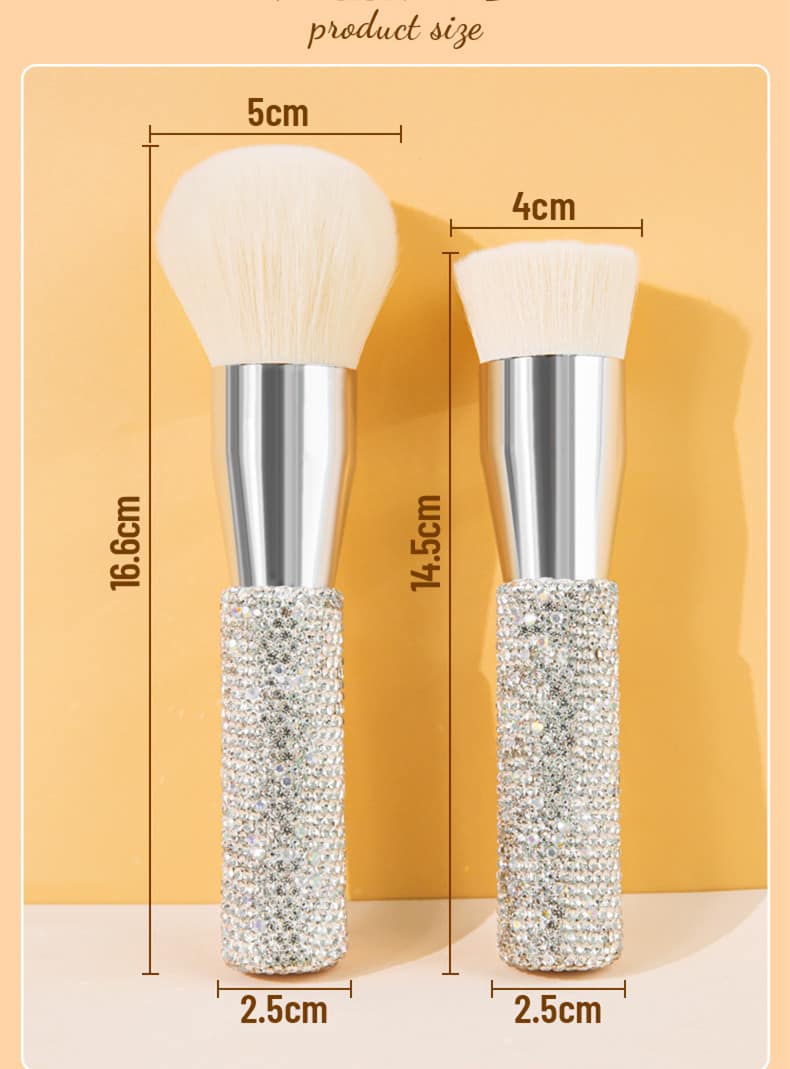 Lilywild New Wholesale Private Label Custom Logo Luxury Foundation Makeup Brush Large Diamond Setting Powder Brushes for Makeup - Image 3
