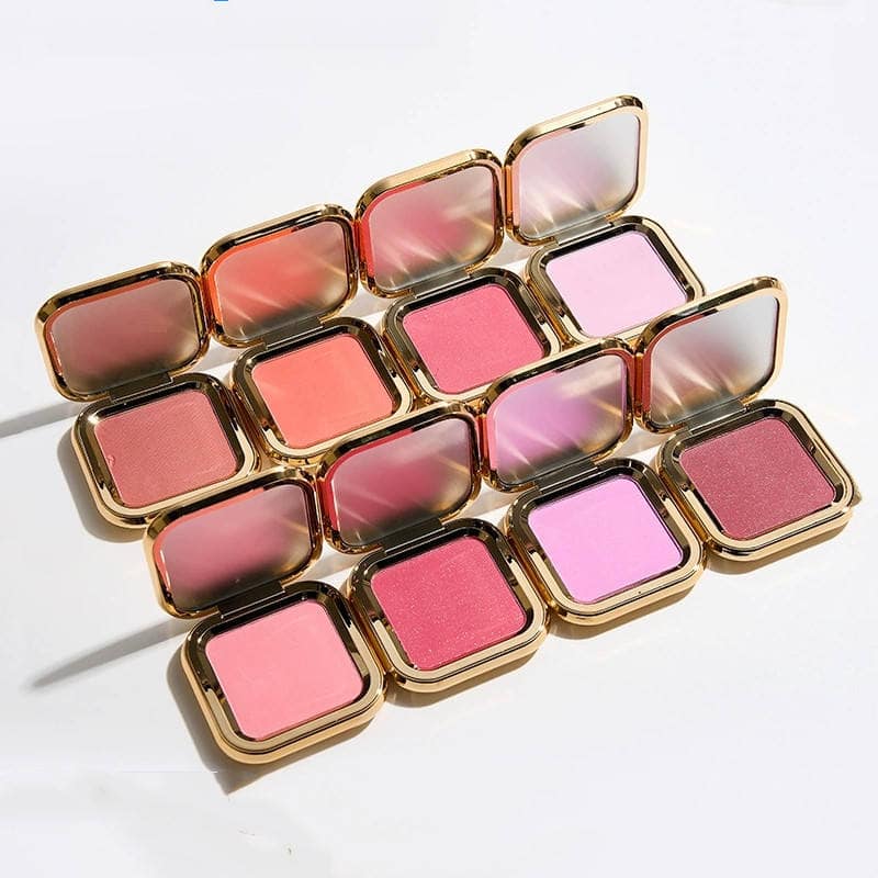 Unique Gold Pressed Powder Blush Luxury High Pigment Private Label Makeup Vegan Blush Palette - Image 2