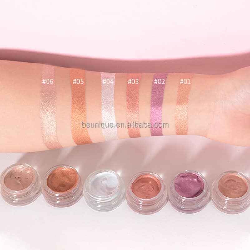 Custom Your Own Brand High Pigmented Creamy Shimmer Highlighter Liquid Iridescent Jelly Eye Shadow - Image 5