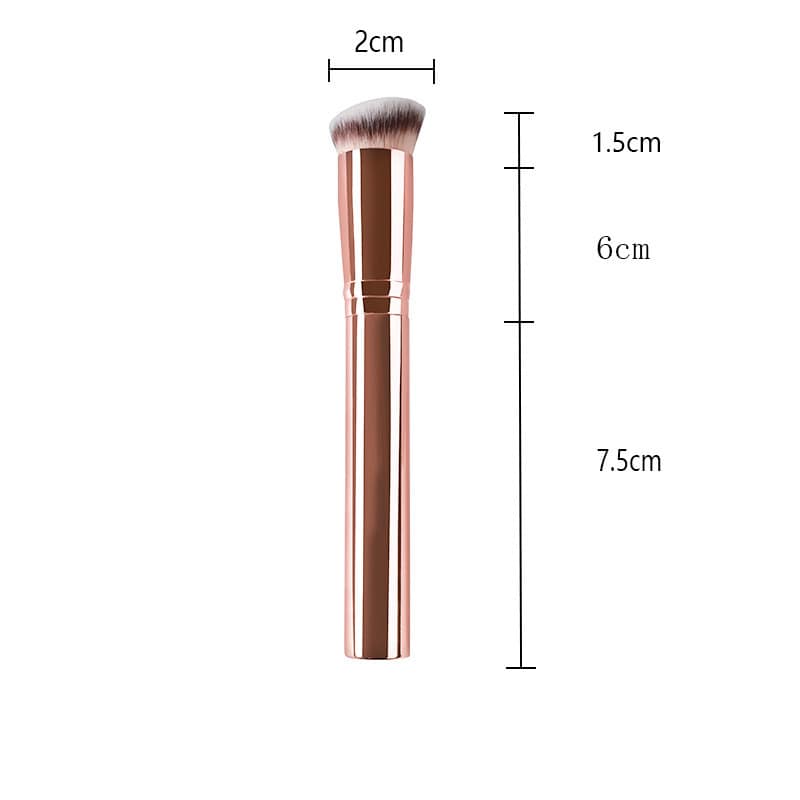 Lilywild Luxury Rose Gold Metal Soft Angled Liquid Foundation Make up Brush Kabuki Single Custom Makeup New Foundation Brush - Image 3