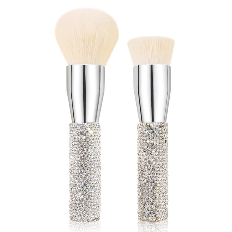 Lilywild New Wholesale Private Label Custom Logo Luxury Foundation Makeup Brush Large Diamond Setting Powder Brushes for Makeup - Image 7