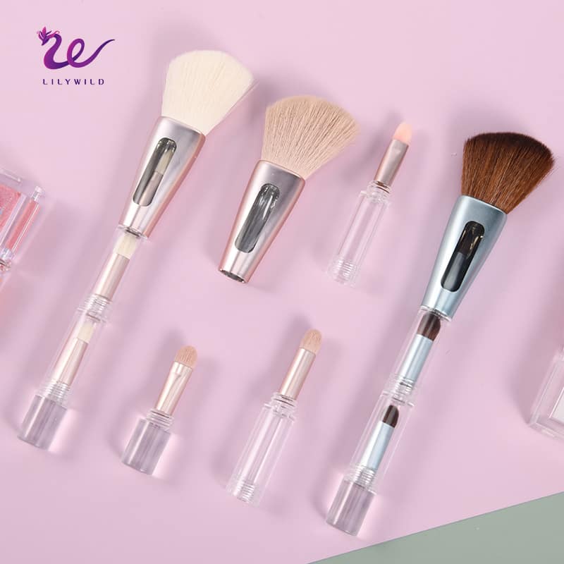 4 in 1 Multifunctional Makeup Brush Single Multi Ended Blush Eyeshadow Highlighter Brush Travel Friendly