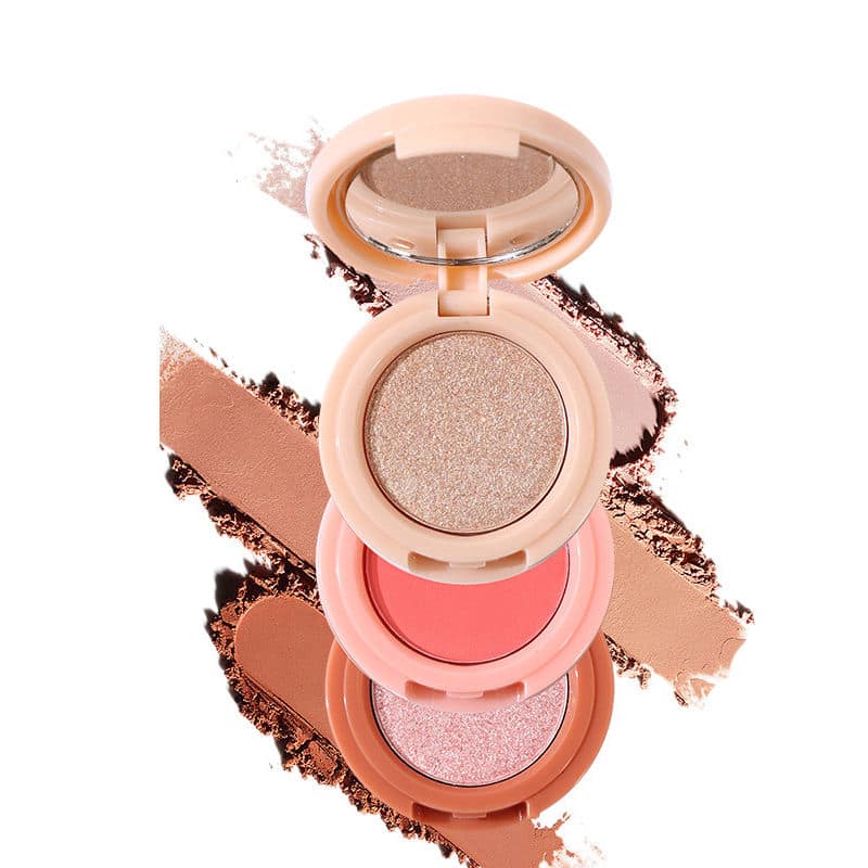High Pigment 3 in 1 Pressed Powder Vegan Glitter Eyeshadow Mini Easy to Carry Shimmer 3 Pan Eyeshadow Palette - Image 5
