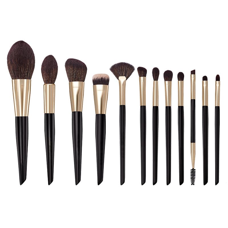 Lilywild Best 12 Pieces Custom Logo Premium Soft Vegan Individual Black Gold Luxury Professional Makeup Brush Set High Quality - Image 7