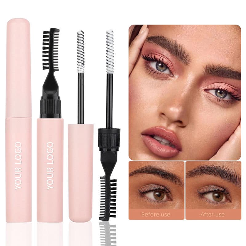 Laminating Effect Double Head Chemical Soap Brow Style Eyebrow Gel for Fluffy Feathered Look Long-lasting Waterproof Strong Hold