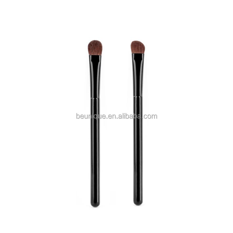 Custom Logo Black Wood Handle Natural Hair Professional Makeup Brushes Eyeshadow Single Fluffy Eye Shadow Individual Eye Brushes