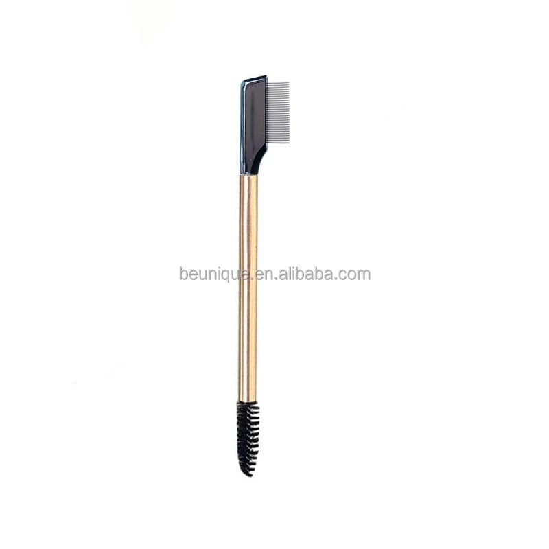 Lilywild Customized Professional Dual Precision Eyebrow Eyelash Definer Brush Metal Comb Double End Brow Lash Grooming Brush