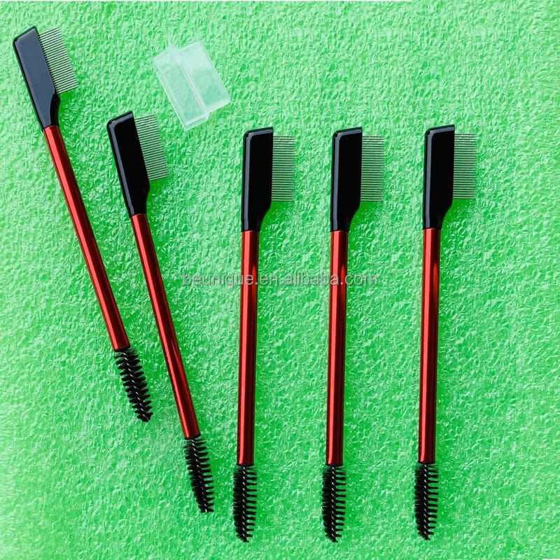 Lilywild Customized Professional Dual Precision Eyebrow Eyelash Definer Brush Metal Comb Double End Brow Lash Grooming Brush - Image 4
