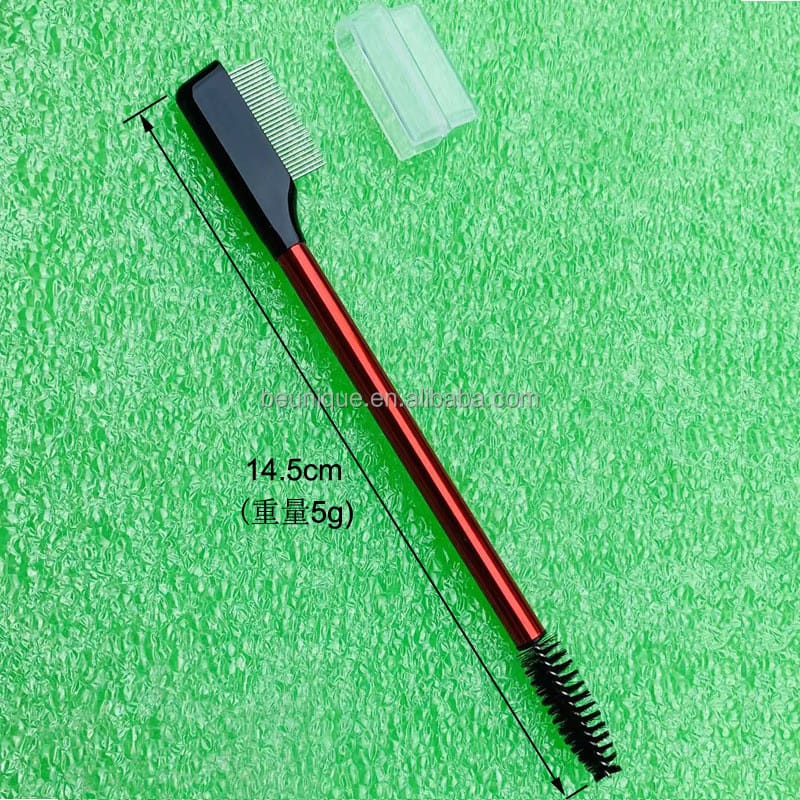 Lilywild Customized Professional Dual Precision Eyebrow Eyelash Definer Brush Metal Comb Double End Brow Lash Grooming Brush - Image 7