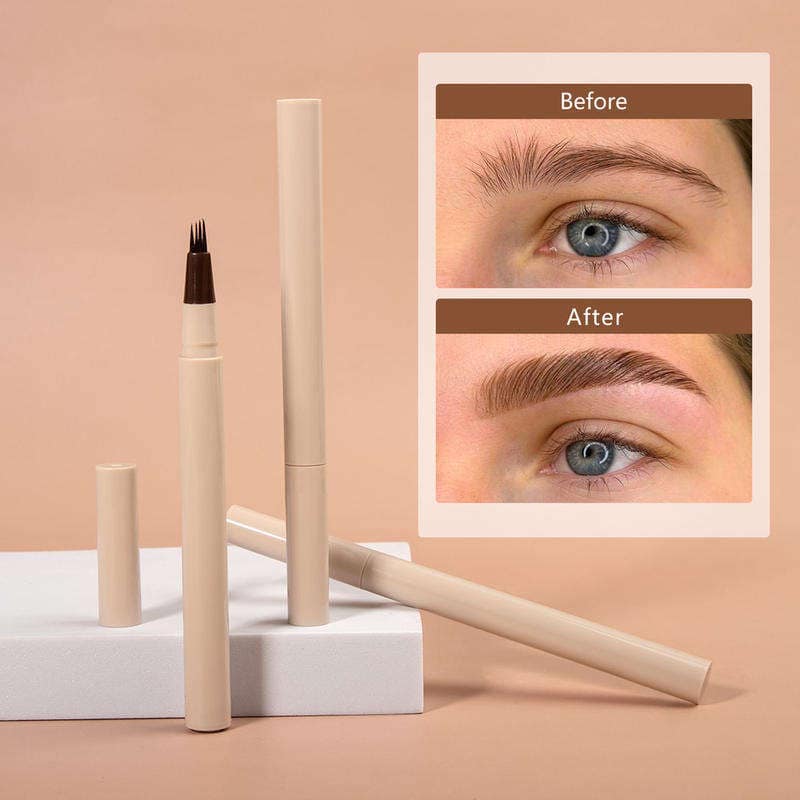 LILYWILD 2025 New Vegan 4-Prong Waterproof Quick-Dry Long-Lasting Eyebrow Pencil Liquid Microblading Effect Ultra-Slim Fine Tip