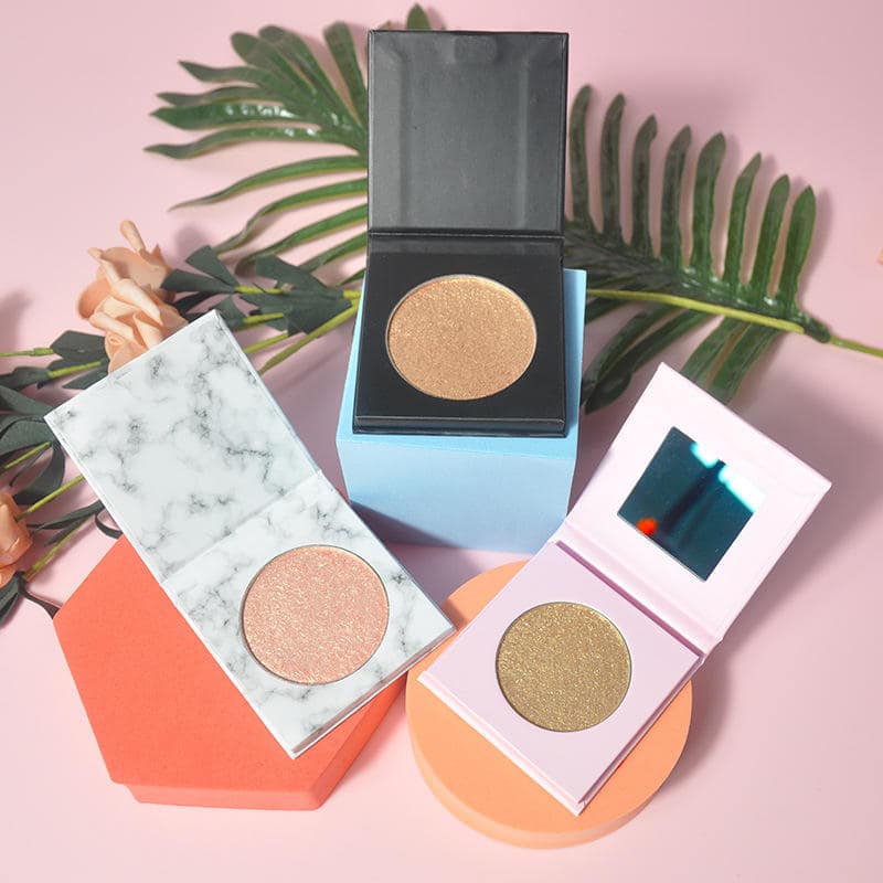 Lilywild Wholesale Eye Make up Pressed Highlighter Palette Pink Makeup Face Glitter Pigment Creamy Gel Highlighter for Face