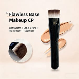 Customize Your Own Brand High Quality Ultra Thin Wood Handle Flat Mask Private Label Foundation Brushes for Face