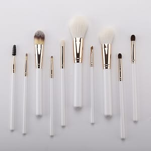 LILYWILD Brand Name Metal Japanese Makeup Brush Set Natural Hair Kabuki Fur Brush Set Private Label