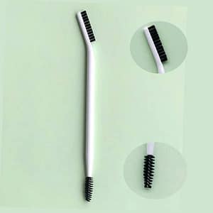 Wholesale DaHui Dual Ended Eyebrow Brush Spoolie Angled Synthetic Fiber Pencil Compatible Precise Shaping Blending Plastic