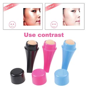 Portable Face Oil Removing Rolling Facial Cleaning Natural Volcanic Stone Oil Absorbing Volcanic Stone Roller Small Container