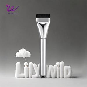Professional Synthetic Hair Makeup Brush with Plastic Handle Flat Top Designed for Perfect Blending of Liquid Cream Foundation